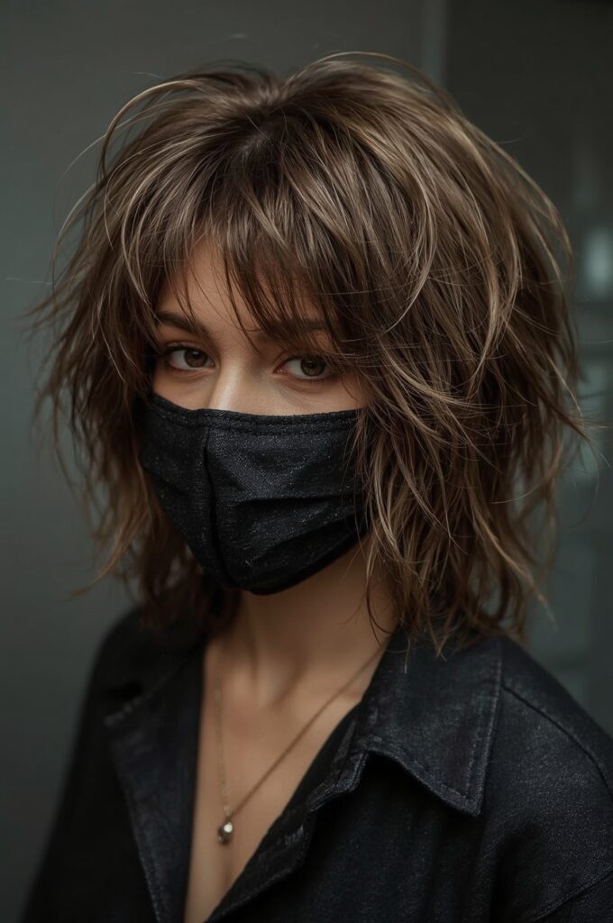 Layered Crop with Side-Parted Bangs
