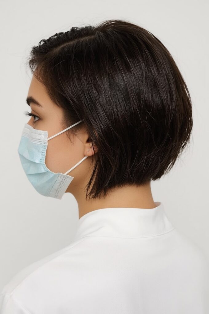 Slicked-Back Wet Look Bob