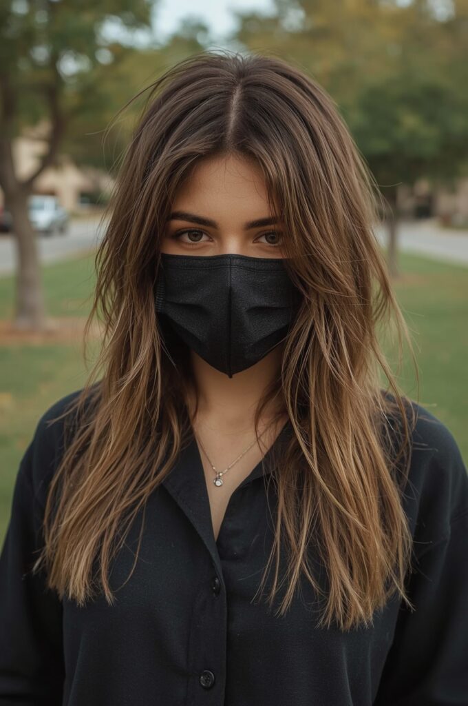 Wispy Bangs with Ombre Long Hair