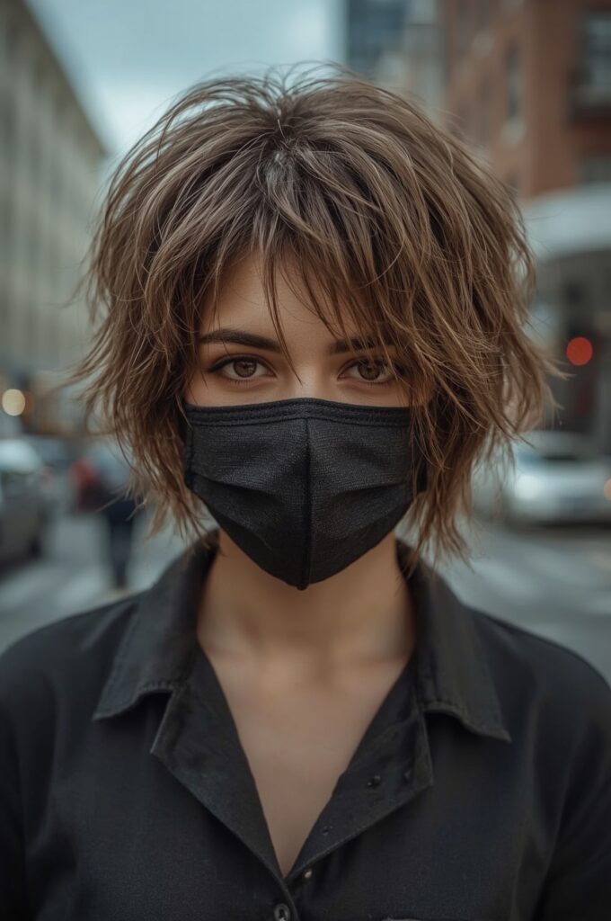 Short Wolf Cut with Wispy Bangs