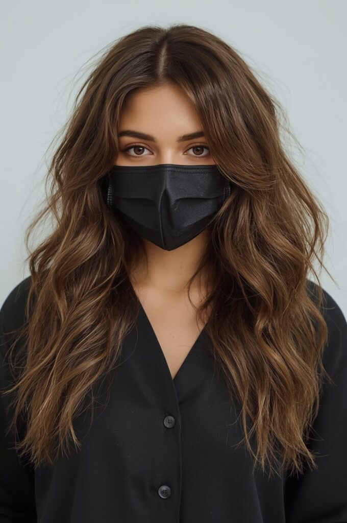 Voluminous Long Hair with Soft Wispy Fringe