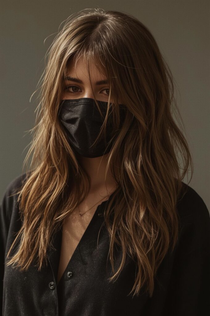 Wispy Curtain Bangs Flowing into Layered Lengths