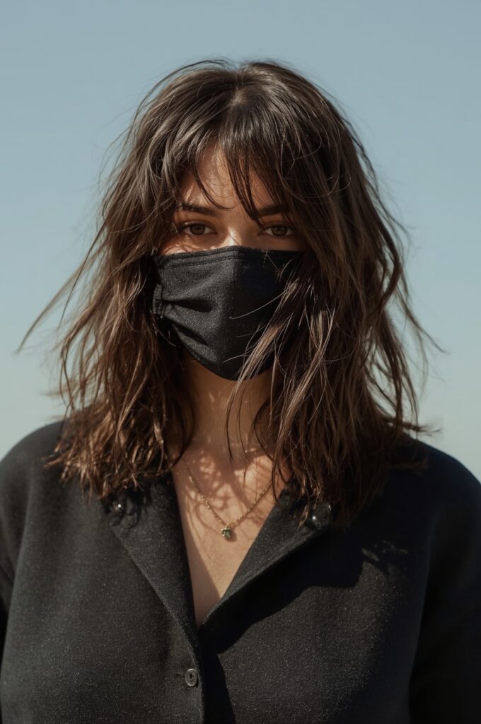 Long Layered Cut with Choppy Wispy Bangs