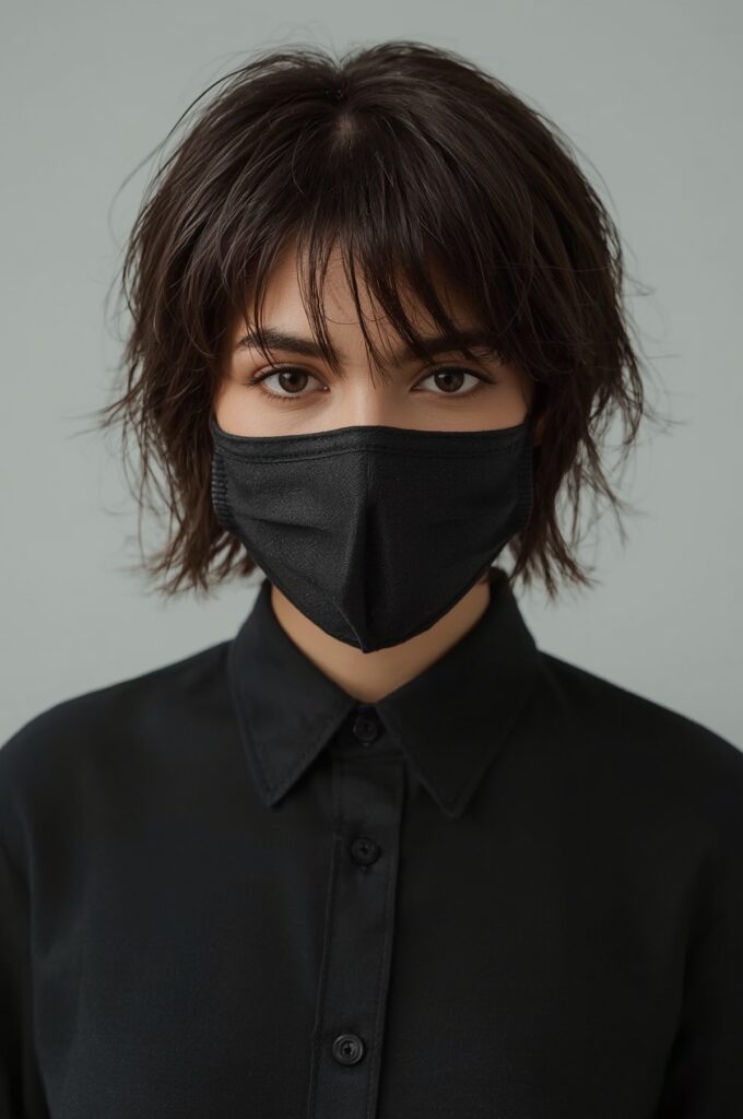 Short Cropped Pixie with Long Bangs