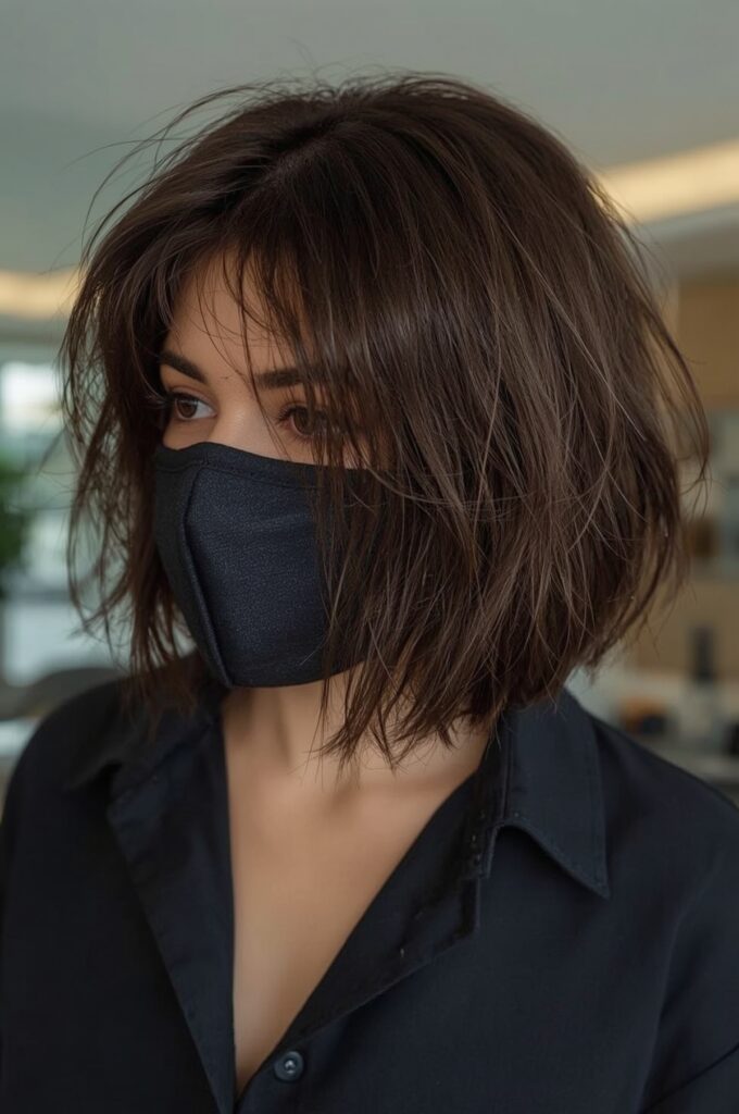 Side-Part Bob with Wispy Fringe