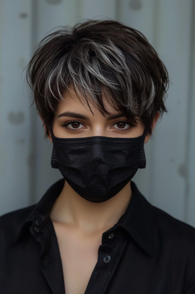 Two-Tone Pixie (Dark Roots + Light Ends)