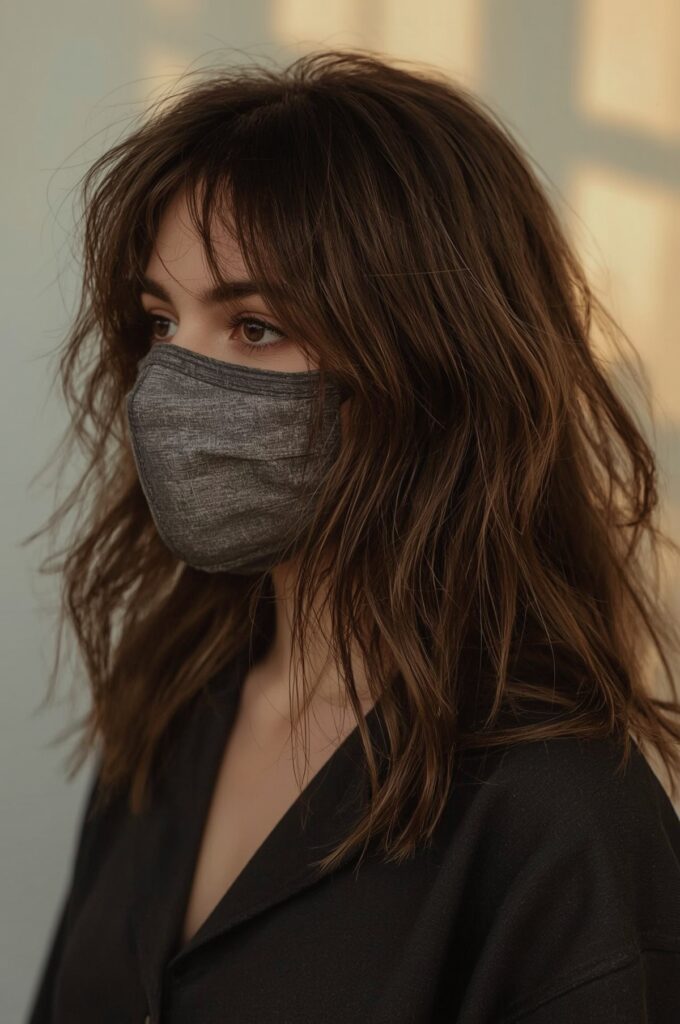 Wispy Bangs with Subtle Curtain Blend on Long Hair