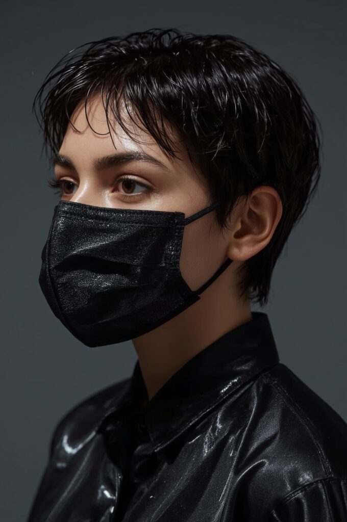 Sleek Wet-Look Pixie