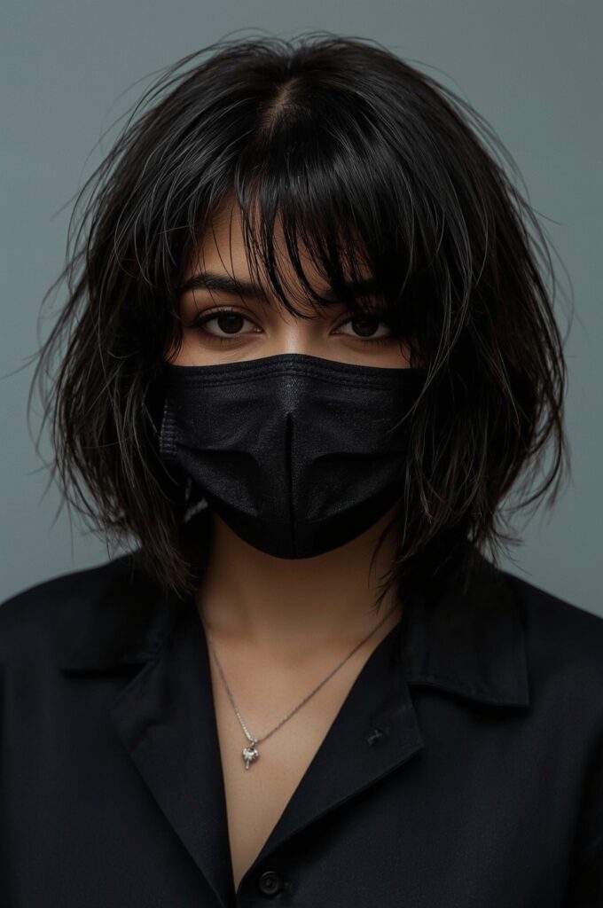 Sleek Bob Layers with Wispy Blunt Bangs