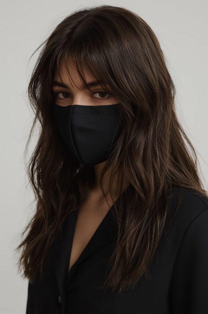 Sleek Long Layers with Thin Wispy Fringe