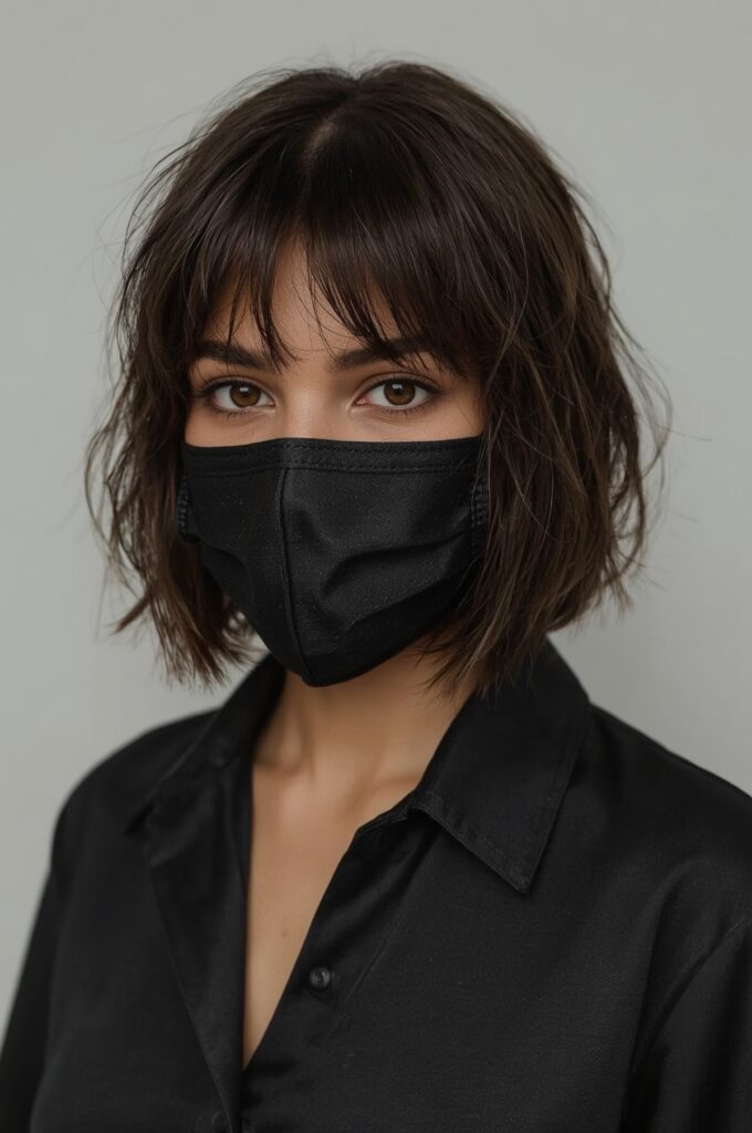 Blunt Bob with Airy Fringe