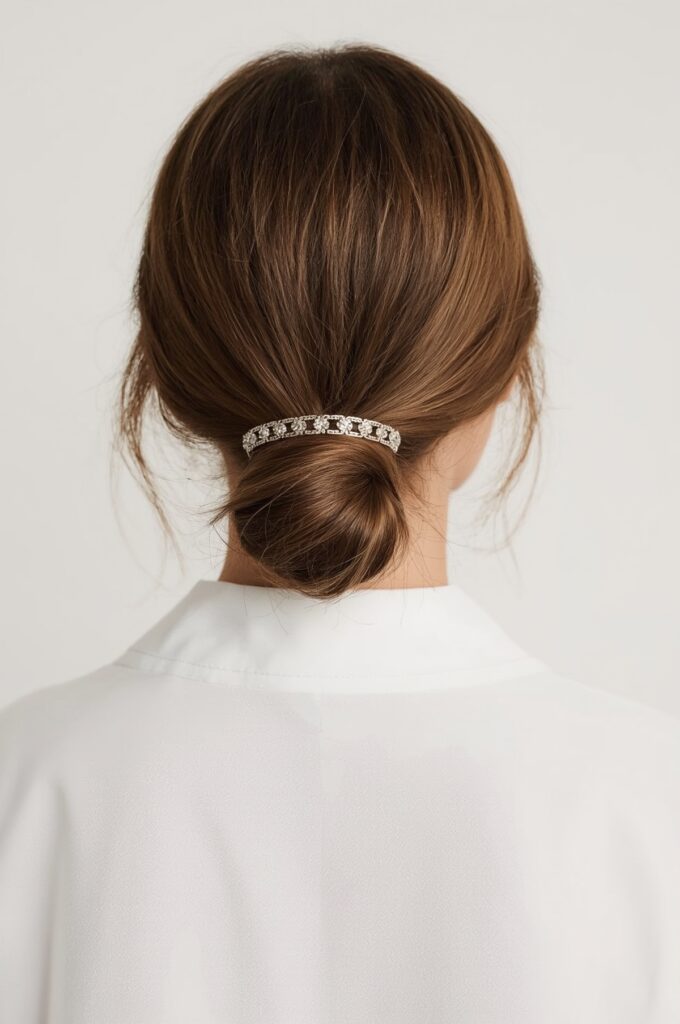 Low Ponytail with Metal Cuff