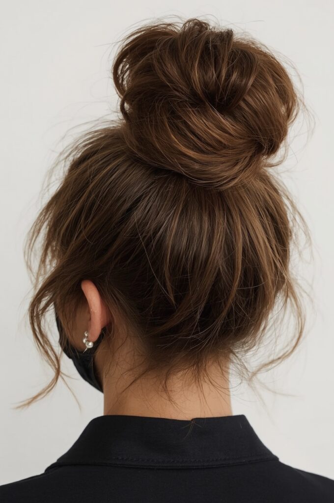 Textured High Bun with Accessories