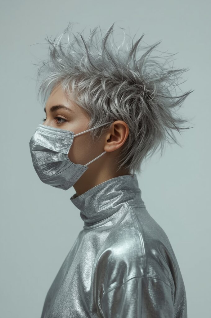 Spiky Pixie with Metallic Color