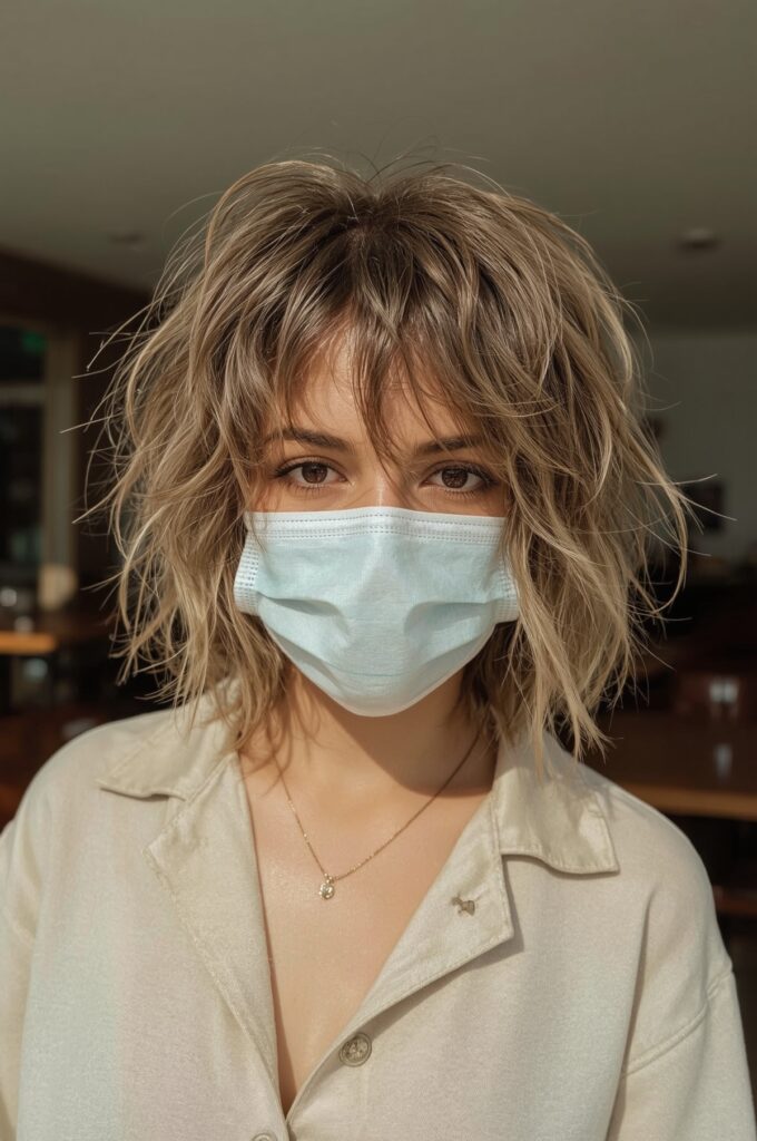 Layered Shag Bob with Wispy Bangs