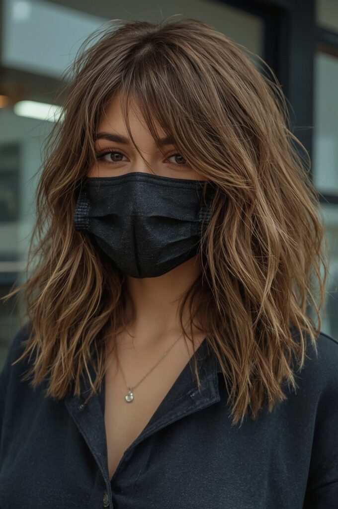 Side-Swept Bangs with Shaggy Ends