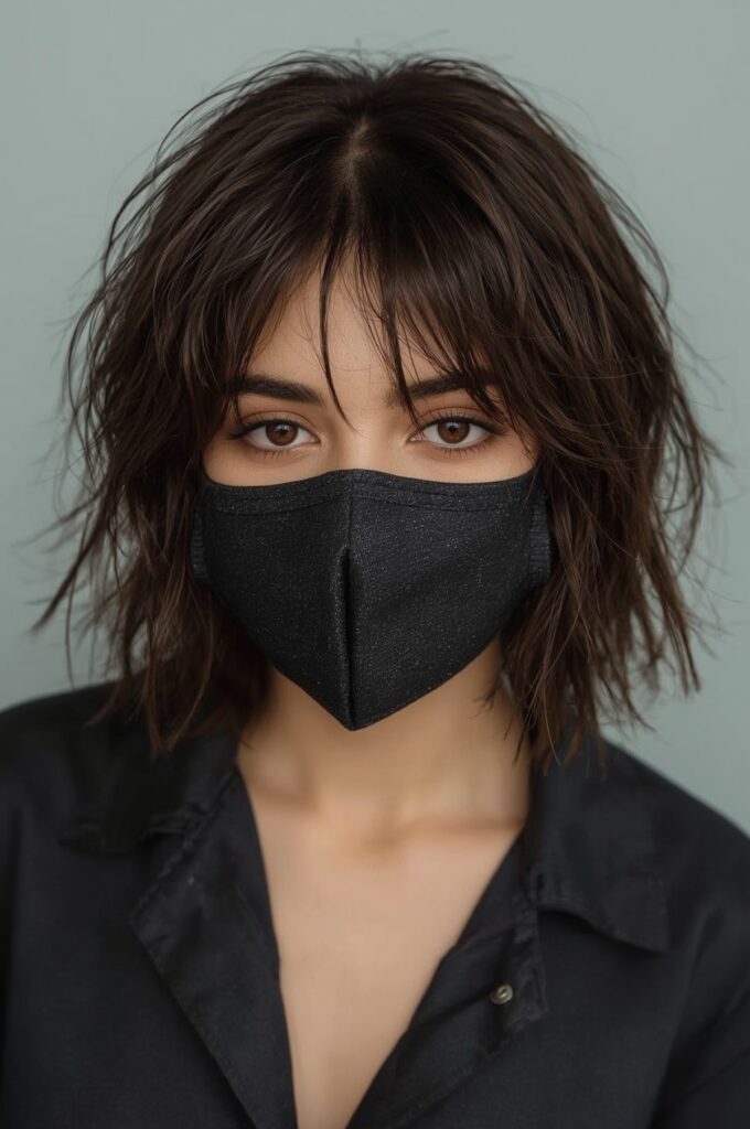 Cropped Lob with Wispy Bangs