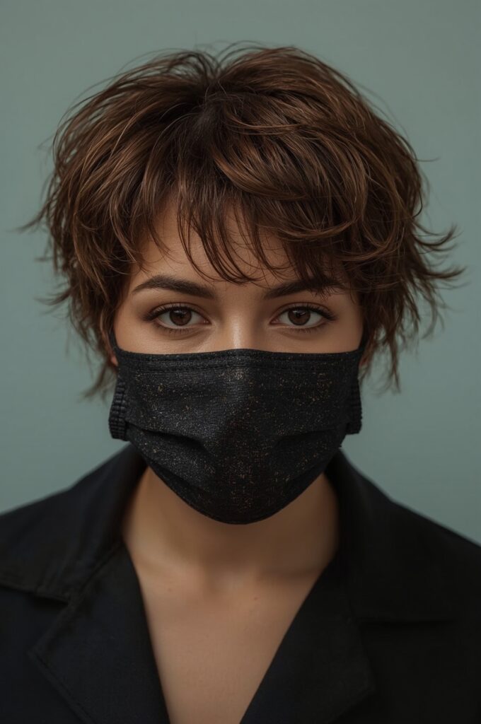 Pixie with Caramel Highlights