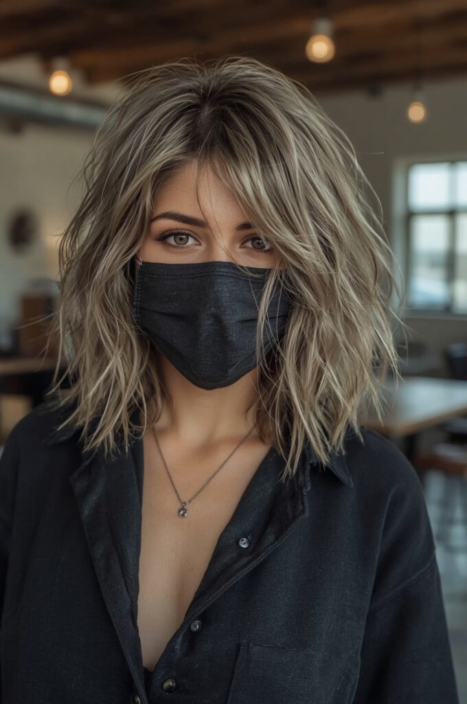 Choppy Shag Layers with Wispy Bangs