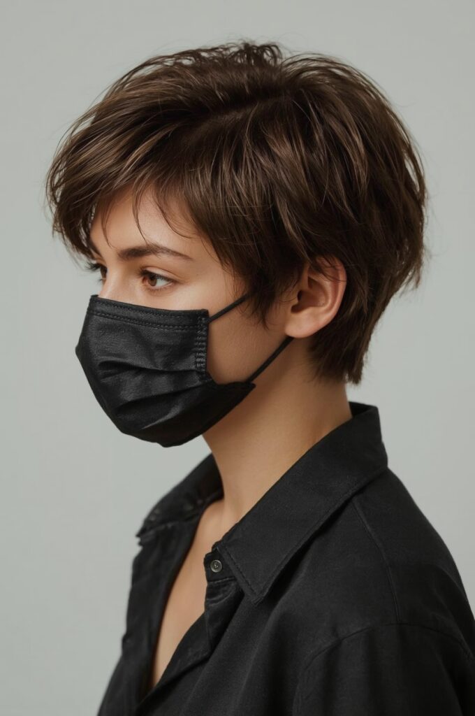 Layered Pixie for Thick Hair