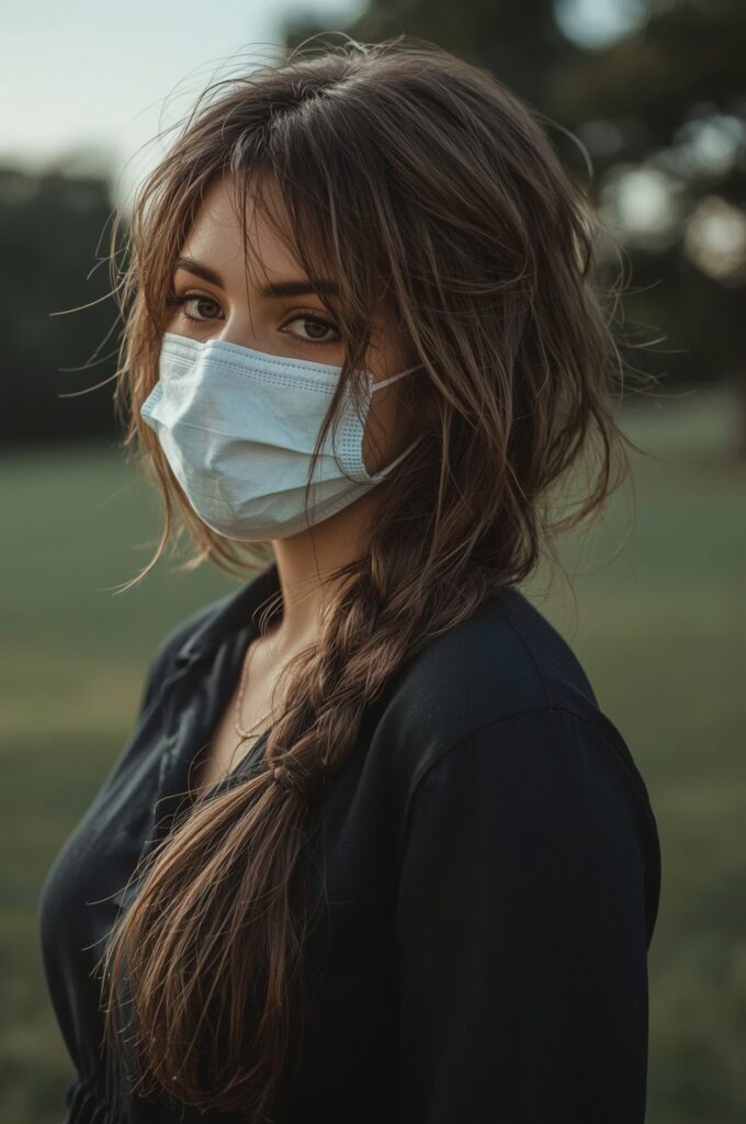 Wispy Bangs with Long Hair in Loose Side Braid