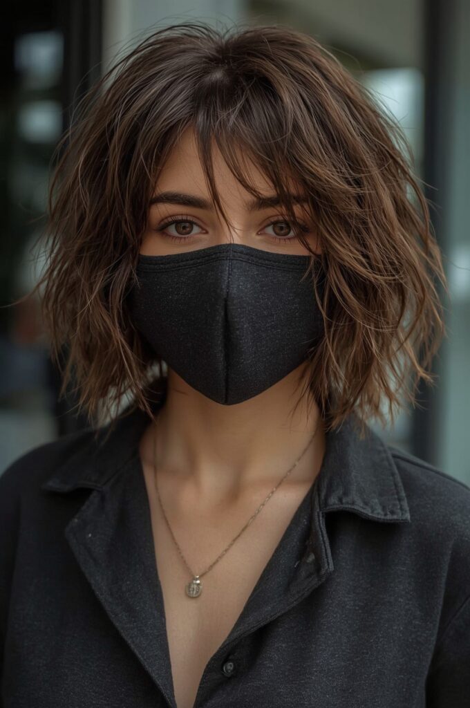 Textured Shag with Thin Bangs