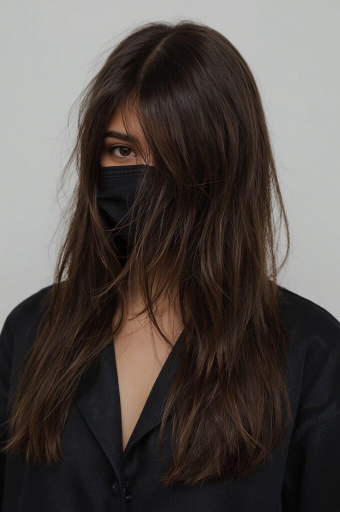 Long Straight Layers with Wispy Side Fringe