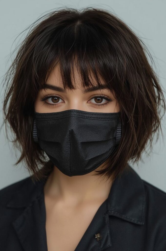 Polished Blunt Bob with Wispy Fringe