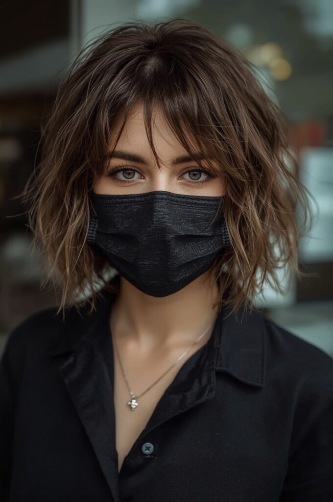 Cropped Bob with Fluffy Wispy Bangs