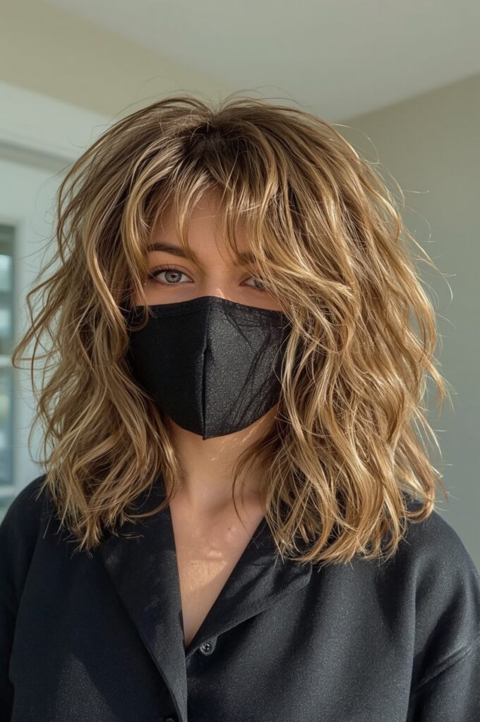 Curled Ends with Layered Wispy Bangs