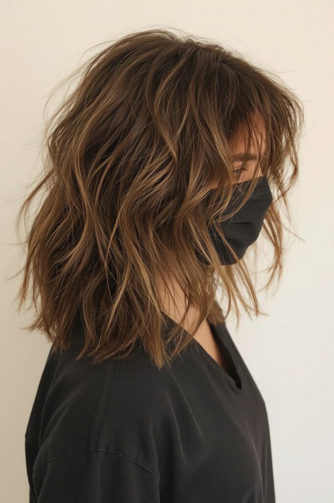 Long Shag with Face-Framing Bangs