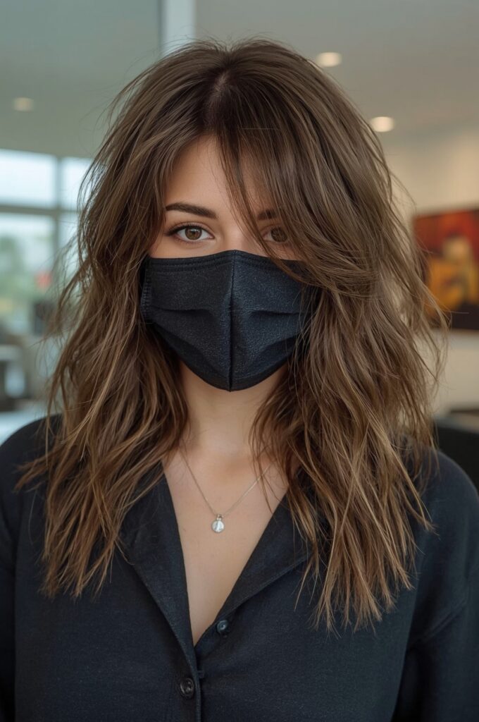 Wispy Curtain Bangs with Graduated Layers