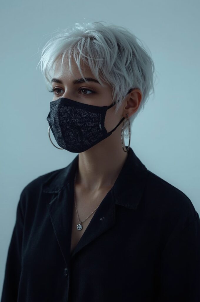 Icy Blonde Edgy Pixie