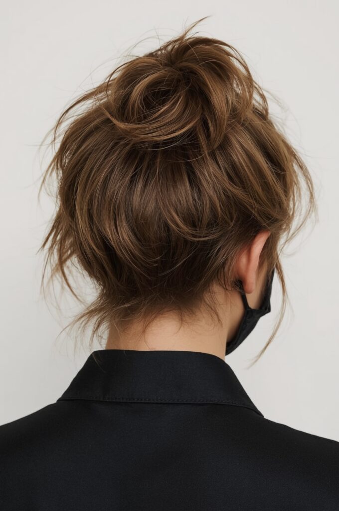 Messy Faux-Hawk Bun