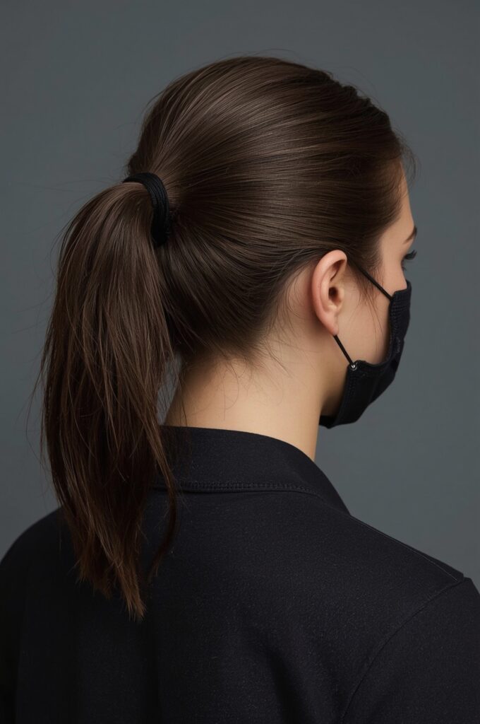 Blunt-Cut Ponytail with Edge Control