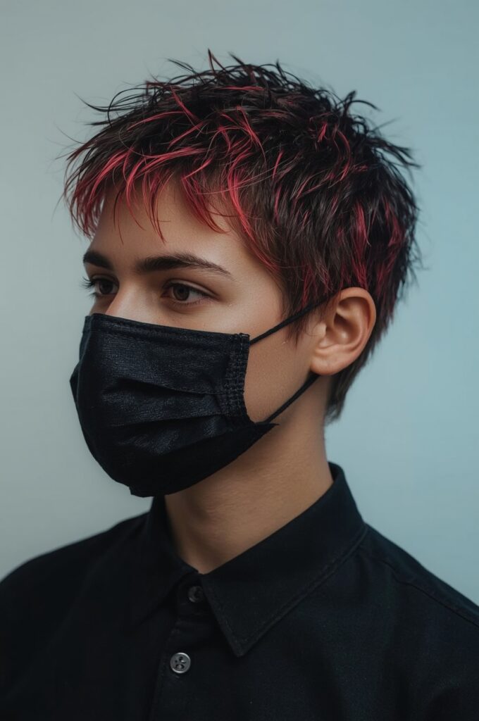 Short Punk Pixie with Colored Tips