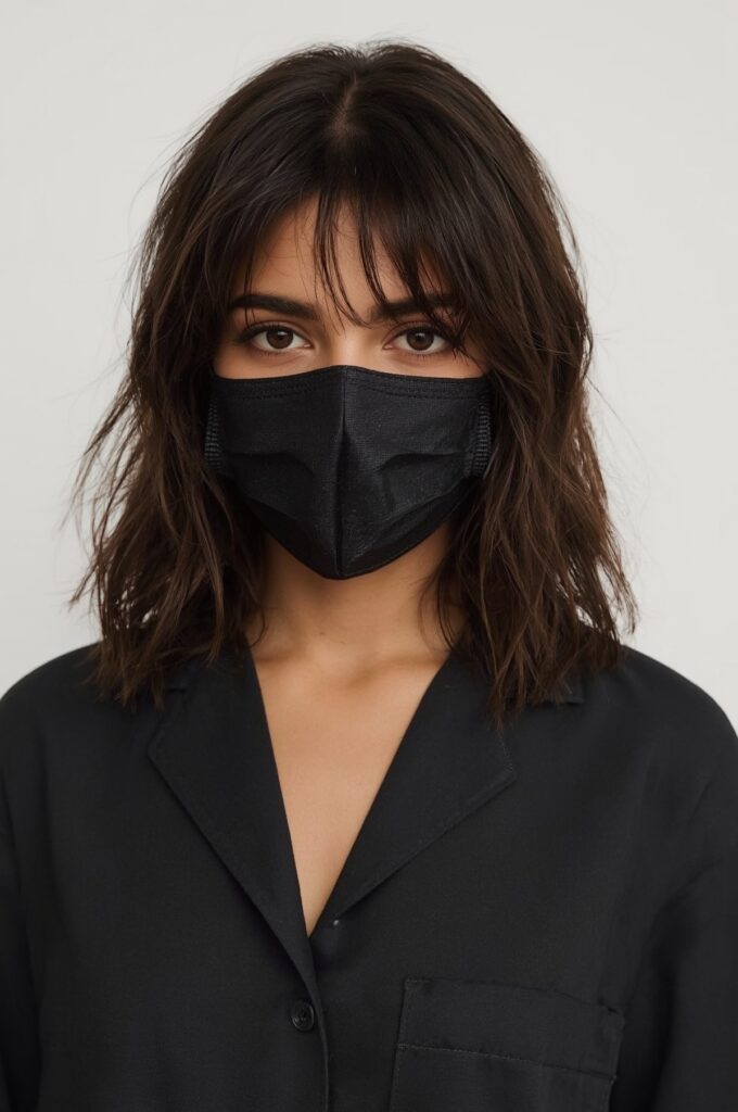 Straight Mid-Length Layers with Wispy Curtain Bangs