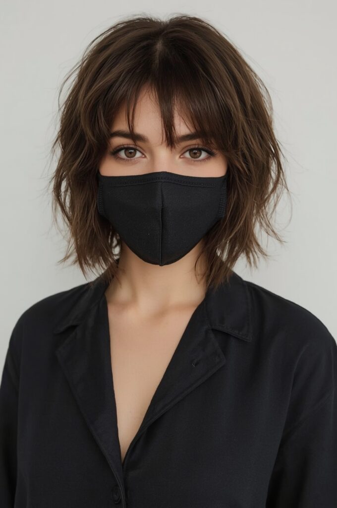 Short Blunt Lob with Soft Bangs