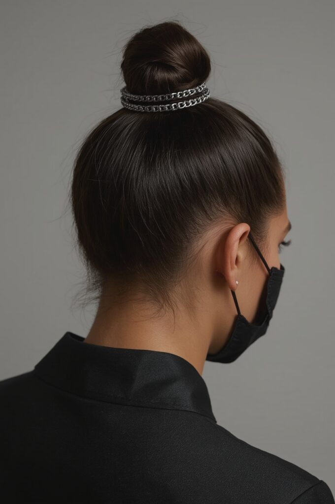 High Top Knot with Chain Accessory