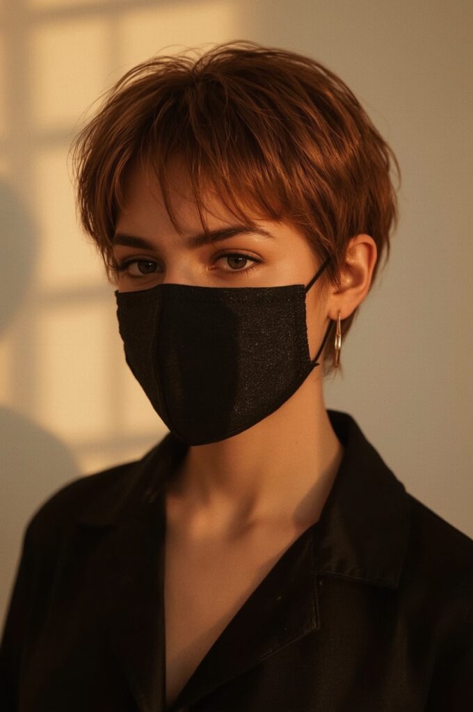 Bold Copper Edgy Pixie