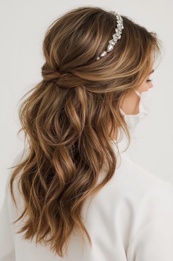 Loose Edgy Waves with Jeweled Headband