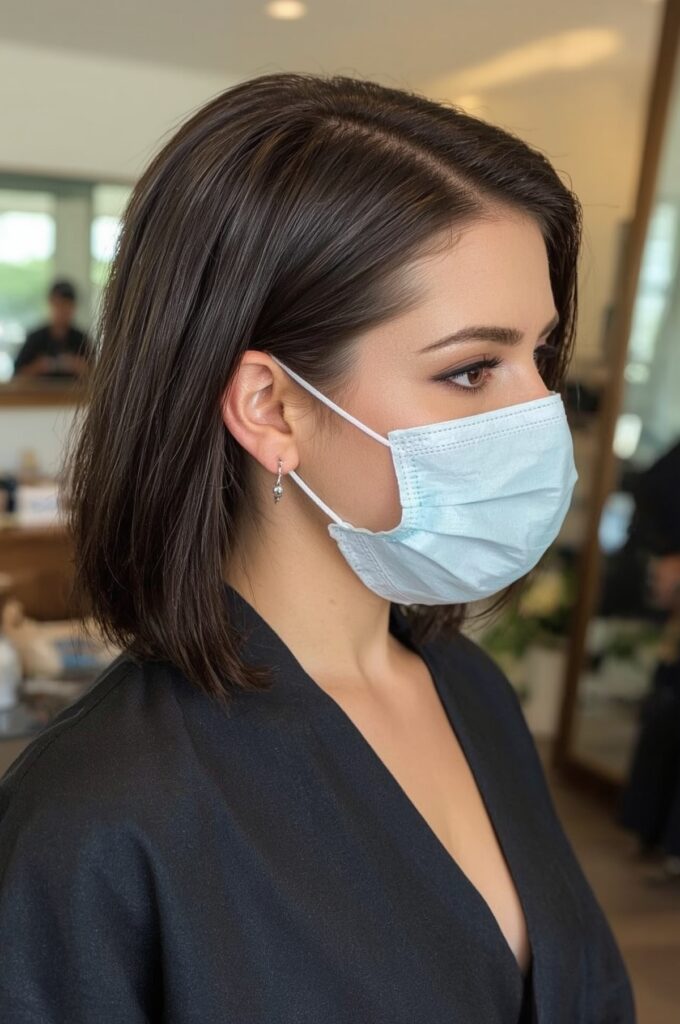 Slick Bob with Deep Side Part