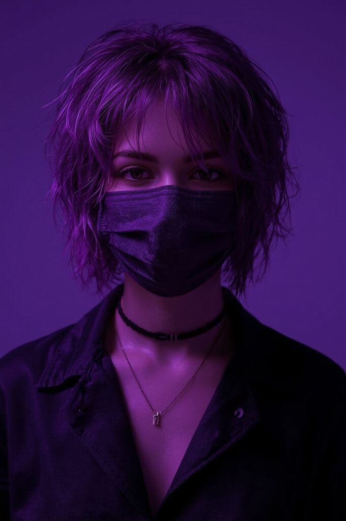 Bold Purple Edgy Pixie