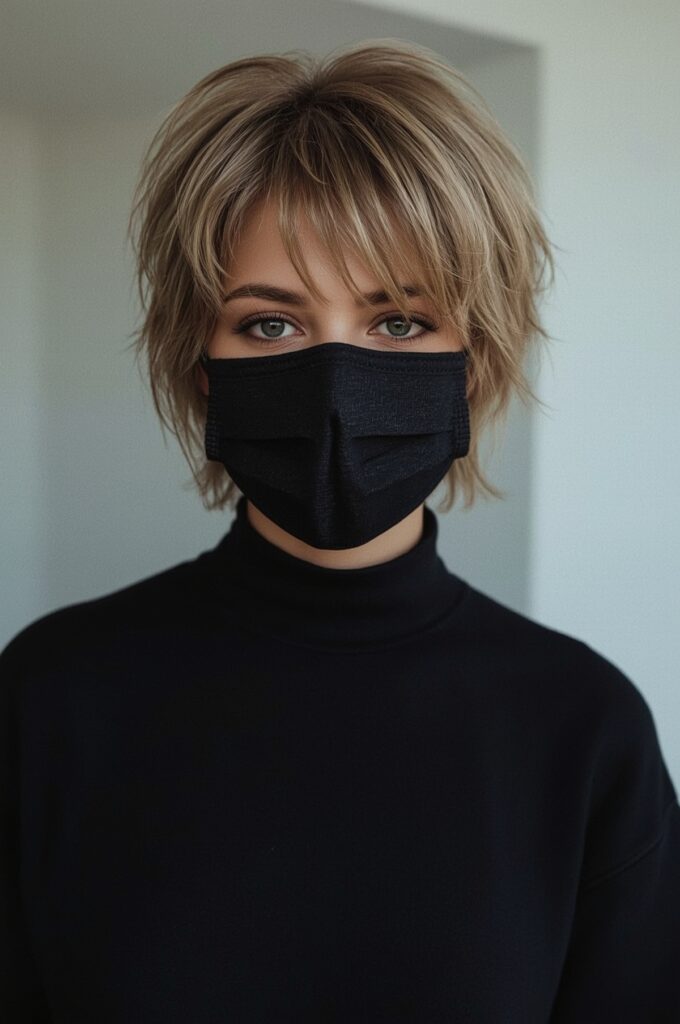 Layered Pixie Cut with Wispy Fringe