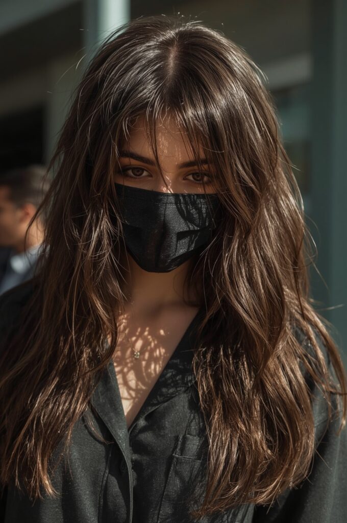 Long Hair with Wispy Bangs and Subtle Highlights