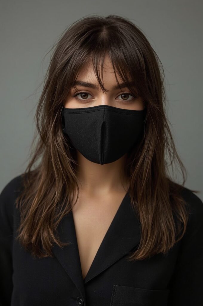 Airy Wispy Bangs with Blunt Long Ends