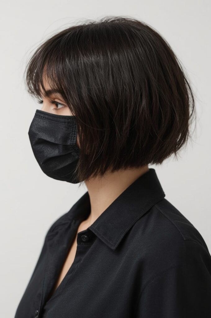 Micro Bob with Delicate Bangs