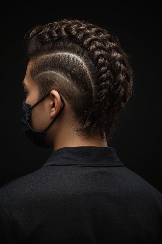 Braided Mohawk with Beaded Ends