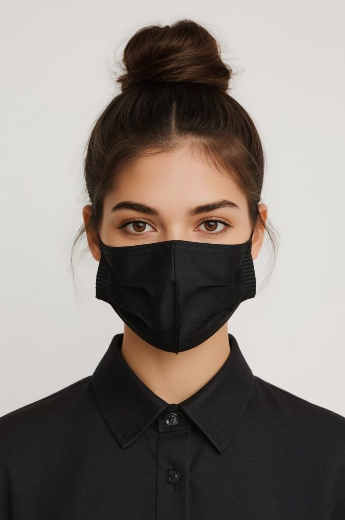 Structured Top Knot with Graphic Edges