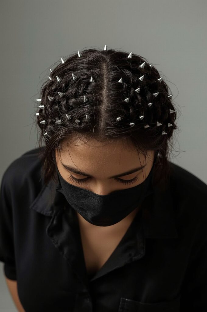 Braided Crown with Loose Spikes